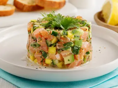 tatare de saumon mangue et avocat
