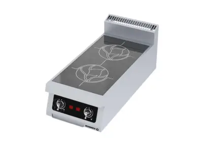 Plans de cuisson vitrocéramiques : 2 zones de cuisson induction électriques   2 x 6 kW   Largeur 400 mm