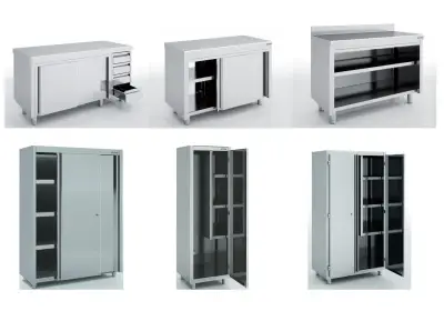 Tables et armoires en inox